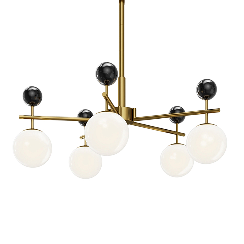 Люстра подвесная Museo G9 Латунь Черный Молочный в Нижнем Новгороде | Loft Concept 