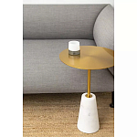 Кофейный столик с круглой столешницей на белом мраморном основании Original Foundation варинант исполнения - 1 | Loft Concept в Нижнем Новгороде