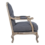 Кресло с пуфом с мягкой обивкой из льна Edward Armchair grey варинант исполнения - 2 | Loft Concept в Нижнем Новгороде