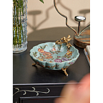 Блюдо из голубого фарфора с бронзовой птичкой Blue Garden варинант исполнения - 4 | Loft Concept в Нижнем Новгороде