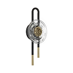 Бра черного цвета с круглым прозрачным стеклянным плафоном Virelia  варинант исполнения - 1 | Loft Concept в Нижнем Новгороде