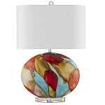Настольная лампа разноцветная с овальным тканевым абажуром Abstraction варинант исполнения - 4 | Loft Concept в Нижнем Новгороде