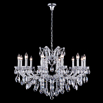 Люстра подвесная с 12-ю лампочками и прозрачными хрустальными подвесками на хромированном основании Crystal lamps варинант исполнения - 2 | Loft Concept в Нижнем Новгороде