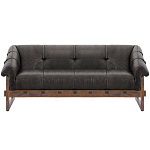 Трехместный диван Duncan винтажная черная кожа варинант исполнения - 1 | Loft Concept в Нижнем Новгороде