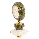 Часы настольные бронзовые из натуральных камней Мрамор и Змеевик Stone Clock варинант исполнения - 11 | Loft Concept в Нижнем Новгороде
