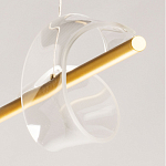 Люстра линейная золотистого цвета с двумя прозрачными волнистыми элементами Wave Line варинант исполнения - 11 | Loft Concept в Нижнем Новгороде