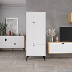 Комод белый с 4-мя дверцами на металлических ножках SPARK MULTIPURPOSE CABINET WHITE варинант исполнения - 11 | Loft Concept в Нижнем Новгороде