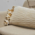 Чехол на подушку горчичного цвета с бахромой и объемным узором Ethnic mix варинант исполнения - 5 | Loft Concept в Нижнем Новгороде