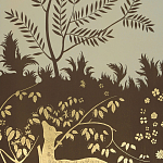 Обои ручная роспись в стиле Арт-деко Rateau Colourway SC-243 on Deep Rich Gold gilded paper варинант исполнения - 2 | Loft Concept в Нижнем Новгороде