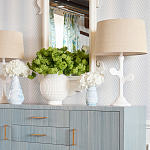 Настольная лампа с белым каркасом и тканевым абажуром Natural Stems варинант исполнения - 3 | Loft Concept в Нижнем Новгороде