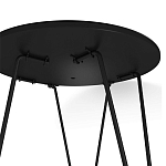 Стол журнальный c круглой столешницей из стекла серого цвета Gray and Gold Marble варинант исполнения - 5 | Loft Concept в Нижнем Новгороде