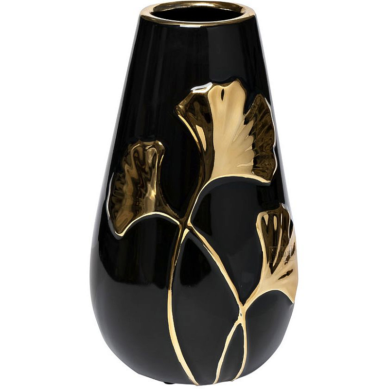 Ваза керамическая black with decor 24.5 Черный Золотой Ваза керамическая black with decor 24.5 Черный Золотой в Нижнем Новгороде | Loft Concept