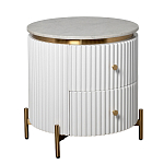 Тумбочка белая круглая с мраморной столешницей Thoroughbass варинант исполнения - 4 | Loft Concept в Нижнем Новгороде