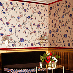 Обои с вышивкой ручной работы Flora Catherine colourway on Liso Pearl wool sateen варинант исполнения - 1 | Loft Concept в Нижнем Новгороде