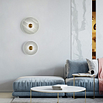 Бра в форме диска из натурального камня с декоративным центральным элеменом Cryptocrystalline Stone варинант исполнения - 1 | Loft Concept в Нижнем Новгороде