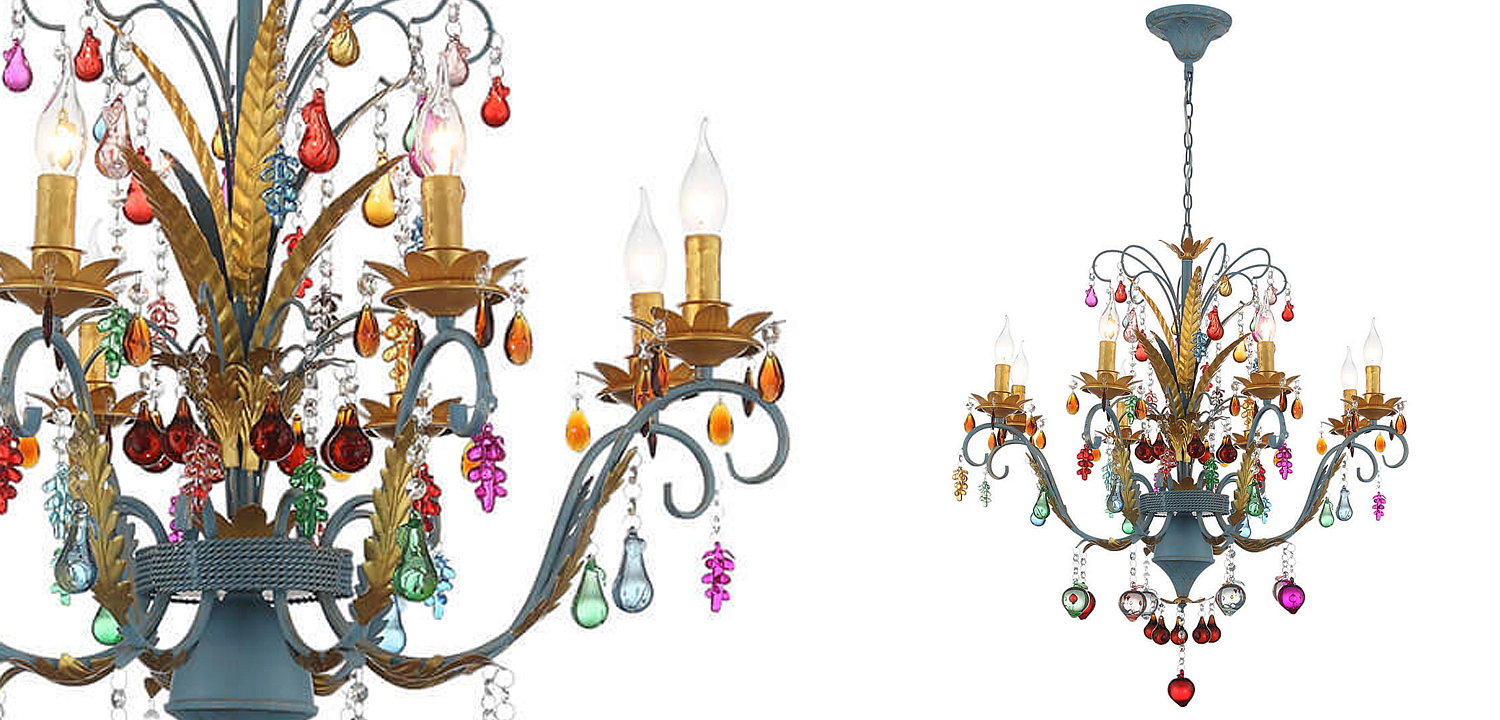 Люстра Colored Glass Pendant Chandelier 65 Люстра Colored Glass Pendant Chandelier 65 - Loft-Concept в Нижнем Новгороде