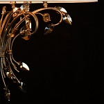 Люстра подвесная круглая с тканевым полупрозрачным абажуром и подвесками 6 ламп Gilded Elegance варинант исполнения - 7 | Loft Concept в Нижнем Новгороде