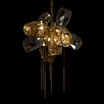 Люстра подвесная со стеклянными плафонами из дымчатого и золотистого с шестью вертикальными подвесками Gilded Mirage  варинант исполнения - 8 | Loft Concept в Нижнем Новгороде