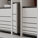 Стеллаж прямой ассиметричный с полками и 4-мя дверцами ARYA BOOKCASE WHITE варинант исполнения - 3 | Loft Concept в Нижнем Новгороде