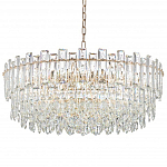Круглая люстра с хрустальными подвесками на золотистом каркасе Gorgeous Crystal Light варинант исполнения - 10 | Loft Concept в Нижнем Новгороде