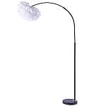 Изогнутый торшер с декором в виде перьев Plumage White Floor Lamp варинант исполнения - 1 | Loft Concept в Нижнем Новгороде