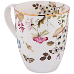 Кружка белая из фарфора с рисунком цветов 400 мл Garden Whisper Porcelain Set  варинант исполнения - 1 | Loft Concept в Нижнем Новгороде