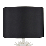 Настольная лампа с декором в виде белого цветка магнолии на каркасе и черным абажуром White Magnolia варинант исполнения - 2 | Loft Concept в Нижнем Новгороде