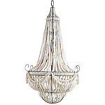 Люстра каплевидной формы украшенная белыми бусинами Wooden Beads White Chandelier варинант исполнения - 2 | Loft Concept в Нижнем Новгороде