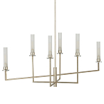 Люстра с 6-ю белыми матовыми плафонами из стекла в форме цилиндра Longitude варинант исполнения - 5 | Loft Concept в Нижнем Новгороде