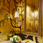 Обои ручная роспись в стиле Арт-деко Rateau Original colourway on Deep Rich Gold gilded paper варинант исполнения - 2 | Loft Concept в Нижнем Новгороде