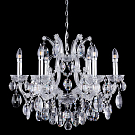 Люстра подвесная с 6-ю лампочками и прозрачными хрустальными подвесками на хромированном основании Crystal lamps варинант исполнения - 1 | Loft Concept в Нижнем Новгороде