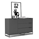 Комод цвета графит с 3-мя ящиками Strict Lines  варинант исполнения - 3 | Loft Concept в Нижнем Новгороде