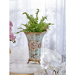 Ваза голубого цвета из фарфора с цветочным рисунком и бронзовой стрекозой Blue Garden варинант исполнения - 5 | Loft Concept в Нижнем Новгороде