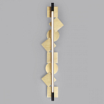 Бра вертикальное черного цвета с золотыми кругами и квадратами Gravyura варинант исполнения - 3 | Loft Concept в Нижнем Новгороде