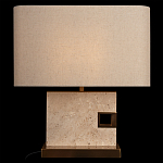 Настольная лампа с прямоугольным основанием из натурального камня c тканевым абажуром Lapis Tiburtinus варинант исполнения - 2 | Loft Concept в Нижнем Новгороде