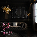 Люстра подвесная со стеклянными плафонами из дымчатого и золотистого с тремя вертикальными подвесками Gilded Mirage  варинант исполнения - 8 | Loft Concept в Нижнем Новгороде