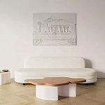 Дизайнерский журнальный стол с фигурной столешницей на белом основании Holarisex варинант исполнения - 2 | Loft Concept в Нижнем Новгороде