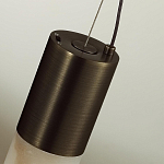 Подвесной светильник вытянутой цилиндрической формы с плафоном из алебастра и металлическими торцами Темная Латунь 100 см Cryptocrystalline Stone варинант исполнения - 6 | Loft Concept в Нижнем Новгороде