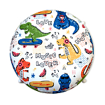 Пуф детский круглый с принтом на 4-х белых ножках Dinosaurs CHILDHOOD варинант исполнения - 2 | Loft Concept в Нижнем Новгороде