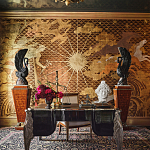 Обои ручная роспись в стиле Арт-деко Deco Dawn Bas Relief on Deep Rich Gold gilded paper варинант исполнения - 1 | Loft Concept в Нижнем Новгороде