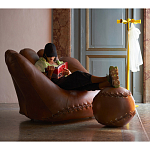 Дизайнерский кожаный пуф в виде бейсбольного мяча Poltronova Joe Ball Pouf варинант исполнения - 7 | Loft Concept в Нижнем Новгороде