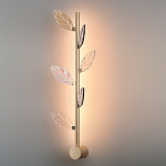 Бра с золотистой вертикальной трубкой и декоративными прозрачными листьями из стекла Sylva  варинант исполнения - 4 | Loft Concept в Нижнем Новгороде