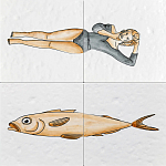 Плитка с узором Рыба Русалка варинант исполнения - 2 | Loft Concept в Нижнем Новгороде