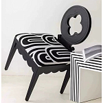 Дизайнерский стул с круглой деревянной спинкой Black and White Clover варинант исполнения - 6 | Loft Concept в Нижнем Новгороде