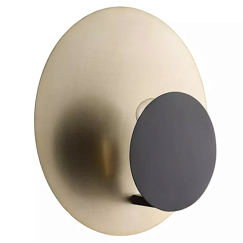 Бра круглое в сочетании золотистого и чёрного цвета Round Sconce Gold and Black Черный Золотой в Нижнем Новгороде | Loft Concept 