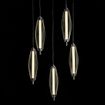 Люстра круглая каскадня с 5-ю плафонами из металлической сетки Mesh Lampshade Lighting варинант исполнения - 3 | Loft Concept в Нижнем Новгороде