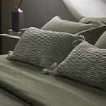 Чехол на подушку мятного цвета с бахромой и объемным узором Ethnic mix варинант исполнения - 6 | Loft Concept в Нижнем Новгороде