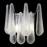 Бра с подвесками из рифленного стекла в форме капель на основании цвета хром Textured Glass варинант исполнения - 3 | Loft Concept в Нижнем Новгороде