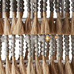 Люстра трехъярусная с декором из круглых деревянных бусин с кисточками Gray Brown Wooden Beads Chandelier варинант исполнения - 1 | Loft Concept в Нижнем Новгороде