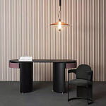 Дизайнерский письменный стол овальной формы с 2-мя выдвижными ящиками по бокам Parsec варинант исполнения - 1 | Loft Concept в Нижнем Новгороде